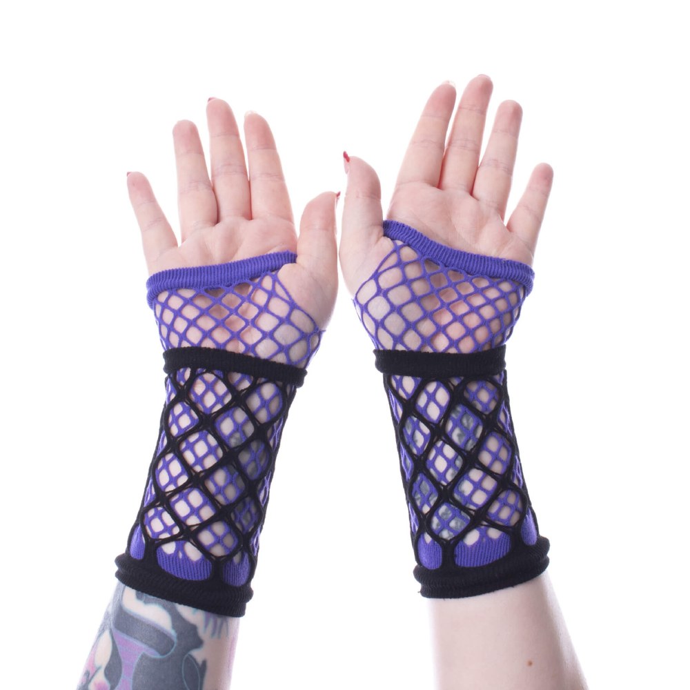 Poizen Industries - Ruby Mesh Gloves - Purple/Black